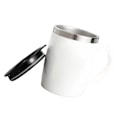 Miniatyrbild 3 av 8: 304 Rostfritt stål Kaffe Mugg med lock Söt Droppresistent Drickmugg för Kontor Hem Vit 420ml