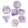 Miniatyrbillede 6 af 8: 7 stk. Polyhedral terningesæt i harpiks med skarpe kanter til rollespil