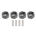 Miniatyrbillede 1 af 8: 7 mm sekskantede hjulnav i professionel aluminiumlegering RC hjulnavadapter til FMS FCX24 1/24 RC bil i titanium