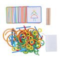 Miniatyrbillede 1 af 8: Sticks Rings Puslespil Legetøj Træ Sticks Rings Matchende Kreation Matchende Tidlig Læring Uddannelsesmæssige Legetøj til Drenge Piger