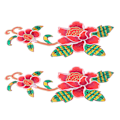 Miniatyrbillede 7 af 8: 2 stk. patches syning håndsømning dekorative DIY fremstilling bomuld broderet blomstermønster patch til scrapbooking rød