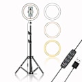 Miniatyrbilde 3 av 5: 18\" LED-ringlys med stativfeste for perfekte selfies - Bordstativ