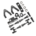 Miniatyrbild 2 av 8: RC Aluminium Övre nedre upphängningsarm Styrkopp Hexadapter Set för WPL D12 RC CarBlack