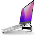 Miniatyrbillede 2 af 5: Laptop Stand - 10 til 18 tommer Laptop Stand - Universal Ventileret Laptop Stand Kompatibel med MacBook, Notebook, ASUS, Acer, etc - Sort Aluminium