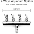 Miniatyrbilde 3 av 5: Akvarium Luftstrøm Splitter Fisketank Luftkontrollventil Rustfritt Stål Akvarium (4 Veis)