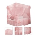 Miniatyrbillede 7 af 8: Luksus Princess 3 Sideåbninger Stolpeseng Gardin Baldakin Netting Myggenet Sengetøj (Pink S)
