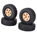 Miniatyrbilde 2 av 8: 4 stk For Scx24 dekk - Slitesterke, praktiske, stabile, utskiftbare RC-biltilbehør for AXI00001 for AXI00002 for 1/24 skala modell - Mørk gylden