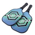 Miniatyrbild 8 av 8: 2 st Pickle Ball-paddel Slitstarkt Kol PE Bekvämt Grepp Lätt Pickle Ball-set med 4 Bollar för Utomhus Hem Hexagonal