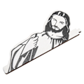 Miniatyrbillede 6 af 8: Jesus I Saw That Door Sitter Træ Glatte Overflader I Saw That Skilt Dørramme Skiltedekoration til spejl Soveværelse Sort Hvid Venstre