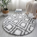 Miniatyrbilde 5 av 5: Myk og fluffy rund regnbue teppe - 80 cm i diameter