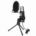 Miniatyrbilde 1 av 8: USB-mikrofon 360 graders rotasjon RGB-indikator Spillmikrofon med frontrute og stativ for PS5 PC