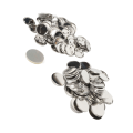 Miniatyrbild 8 av 8: 100 Set Pin Back Button Parts Blank Utjämning Metall Hållbar Clip Button Making Supplies för Badge Craft DIY 56MM