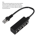 Pikkukuva 3 / 6: Ethernet-jatkojohdon kaapeli 1 uros 3 naaras portin siirtoliittimen jakaja