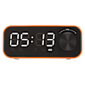 Miniatyrbild 2 av 8: Mini Bluetooth-högtalare med tung bas, dubbel väckarklocka, bärbar trådlös högtalare med LED-display, orange