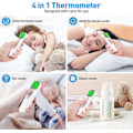 Miniatyrbillede 2 af 5: 3 i 1 infrarødt pandetermometer kontaktfrit pandetermometer med feberalarm, baggrundsbelyst quadricolor digitalt display, voksentermometer med mig