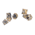 Miniatyrbillede 6 af 8: 7 stk. polyhedral harpiks terningesæt klare tal rollespil udsøgt samleobjekt gave til familie venner sort+guld