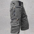 Miniatyrbillede 4 af 5: Lysebrune Cargo Shorts med Afslappet Pasform og Flere Lommer - Streetwear Stil