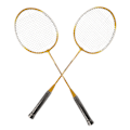 Miniatyrbild 6 av 8: REGAIL 2 st järnlegering badmintonracket 2 spelare badmintonracket set för barn vuxna guld