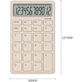 Miniatyrbillede 3 af 5: Beige lomme- og bordregner med lys LCD, håndholdt bordmodel med dobbelt strømforsyning