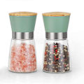 Miniatyrbilde 1 av 5: Justerbar Salt- og Pepperkvernsett - Rustfritt Stål Krydder Keramikkmølle Rister for Kjøkkenbord - Stilig Grønn