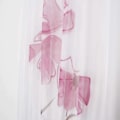 Miniatyrbillede 2 af 3: 2 Stykker Gardin Tørklæde Gardin Print Blomster Gardin til Stue Soveværelse Løkke Tørklæde (Bredde 150cm Højde 145cm, Pink)