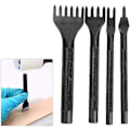 Miniatyrbild 2 av 5: 4-pack Klorläderhantverk Verktyg Nålhålstans Set Diamant Snörning Symejsel För DIY Hantverk Konst Läder Syning (5mm)