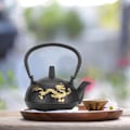 Miniatyrbillede 7 af 8: Jern tekande 0,3 L te-kedel med si Guld Dragemønster Desktop Ornamenter Simulering japansk stil