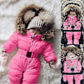 Miniatyrbild 2 av 5: Unisex Baby Hooded Jumpsuit - Mysig sparkdräkt för pojkar och flickor (0-24 månader) 60cm Rose Red