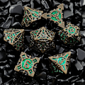 Pikkukuva 1 / 5: 7 kappaleen Dnd-nopat, metallinen monisivuinen Rpg Dnd -noppasarja (vihreä jauhe)