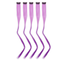 Miniatyrbilde 2 av 8: 10 stk Høydepunkter Hårpynt Lang Rett Gradient Utsøkt Stilig Hairpiece Clip for Cosplay Events Halloween Fester Gradient Lilla