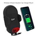 Miniatyrbillede 6 af 8: Trådløs infrarød induktionsbilopladerbeslag luftventil instrumentbræt telefonholder C8miniSort