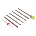 Miniatyrbild 7 av 8: 7 st Keramik Nagelborrskär Manikyr Portable Metal Professionell Set
