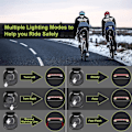 Miniatyrbillede 3 af 5: Trådløs fjernbetjening cykelbaglygte med automatiske blinklys, bremselys og USB genopladeligt batteri - Cykelsikkerhedsadvarselsbaglys