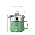 Miniatyrbilde 5 av 5: Mini Multifunksjonskoker: Elektrisk riskoker og Hot Pot for 1-2 personer Dobbelt lag Rosa