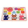 Miniatyrbillede 7 af 8: Aktivitetslegetøj til førskolebørn - Montessori-legetøj til grundlæggende livsfærdigheder og finmotorik (JQN- Smart Fun Busy Board)