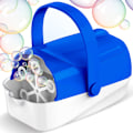 Miniatyrbild 1 av 5: Automatisk bubbelmaskin 3 hastighetsnivå 6C batterier bubbelblåsare maskin för bröllop blå