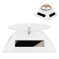 Miniatyrbillede 6 af 8: Elektrisk LED-lys Solar Powered Roterende Pladespiller Display Stand til smykker Telefon Ure Kamera