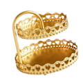 Miniatyrbillede 4 af 8: Dobbelt lag kagefad dekorativ kobber guld kiks dessert display fad til bryllup kærlighed hjerte