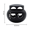 Miniatyrbild 3 av 5: 30 Stycken Plastfjäderlås Fjädersnörlås Två Håls Snörändar Oval Elastisk Fjäder Toggle Stopp Ände för Dragsko Svart