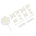 Miniatyrbild 3 av 8: 3 set fjärilskakinsats 3D färgfjärilskakinsats kort cupcake topper födelsedag bröllopsfest dekoration vit