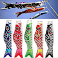 Miniatyrbillede 2 af 5: Japansk Nobori Koinobori Karpe Streamer Vindpose Fisk Flag Drage - 55cm Boligindretning Sort