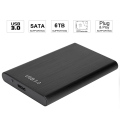 Miniatyrbillede 6 af 8: 2,5-tommer SATA USB 3.0 bærbar 7-9,5 MM harddisk SSD-kabinet eksternt bærbar disk-etui (sort)
