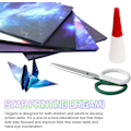 Miniatyrbillede 4 af 5: 200 ark himmel scrapbook papir dobbeltsidet origami papirsæt smukt ydre rum stjernemønster origami papir, foldning til børn lærere scrapbook P