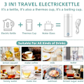 Miniatyrbilde 4 av 5: Reise Vannkoker, 3-i-1 Mini Elektrisk Vannkoker, Automatisk Avstenging Reise Tekoker (Hvit)