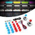 Miniatyrbilde 5 av 8: Spilltilbehør Joystick DIY USB-spillsett for Win8 / Win7 / Vista / XP / 2000 / 98 / Linux / Android (Blå rød for to spillere)