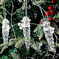 Miniatyrbilde 1 av 5: Sett med 3 klare akryl juleornamenter til juletre, snømann