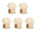 Miniatyrbillede 6 af 8: 5 stk træfuglehus unikt gør-det-selv-fuglefoderbur, håndværkspynt, udsmykning af havegårdhave