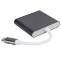 Miniatyrbild 4 av 8: USB C-adapter 3.1 3-i-1-hubbkonverterdocka High Definition Multimedia Interface 4K svart grå