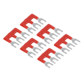 Miniatyrbilde 6 av 8: 20 stk Jumper Block Terminal Strips Kobber Leder PVC Shell Gaffel Type Terminal Strips 400V 15A Rød TB 1503