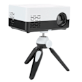 Miniatyrbilde 5 av 8: Mini bærbar projektor LED hjemmekino videomediespiller projektor med stativ 100‑240V svart hvit EU-plugg